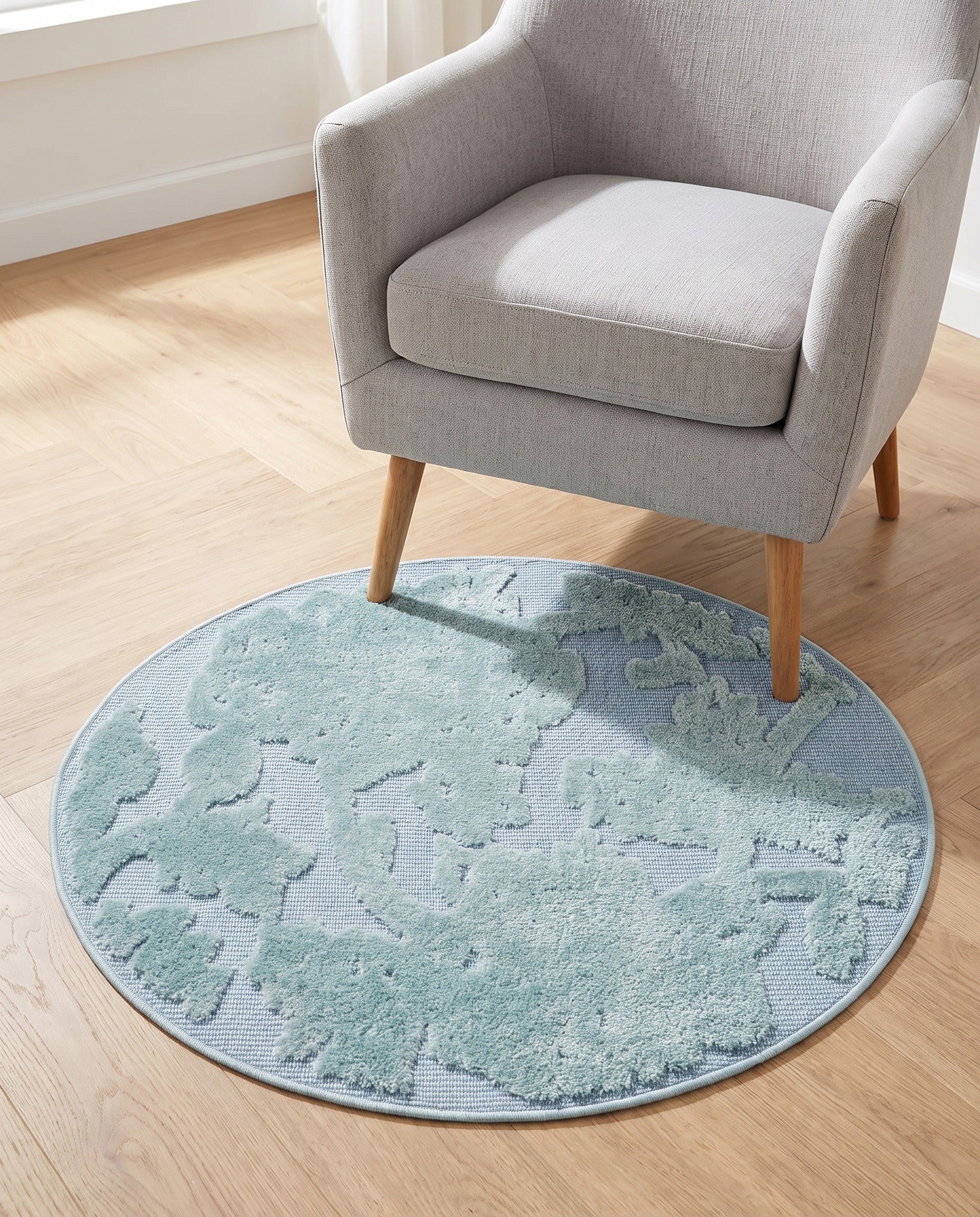 3' 3 x 3' 3 Easy-Clean Aruba Indoor / Outdoor Round Rug