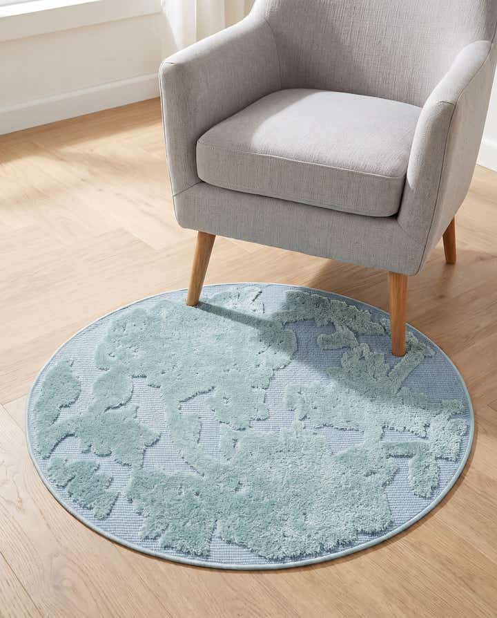 3' 3 x 3' 3 Easy-Clean Aruba Indoor / Outdoor Round Rug