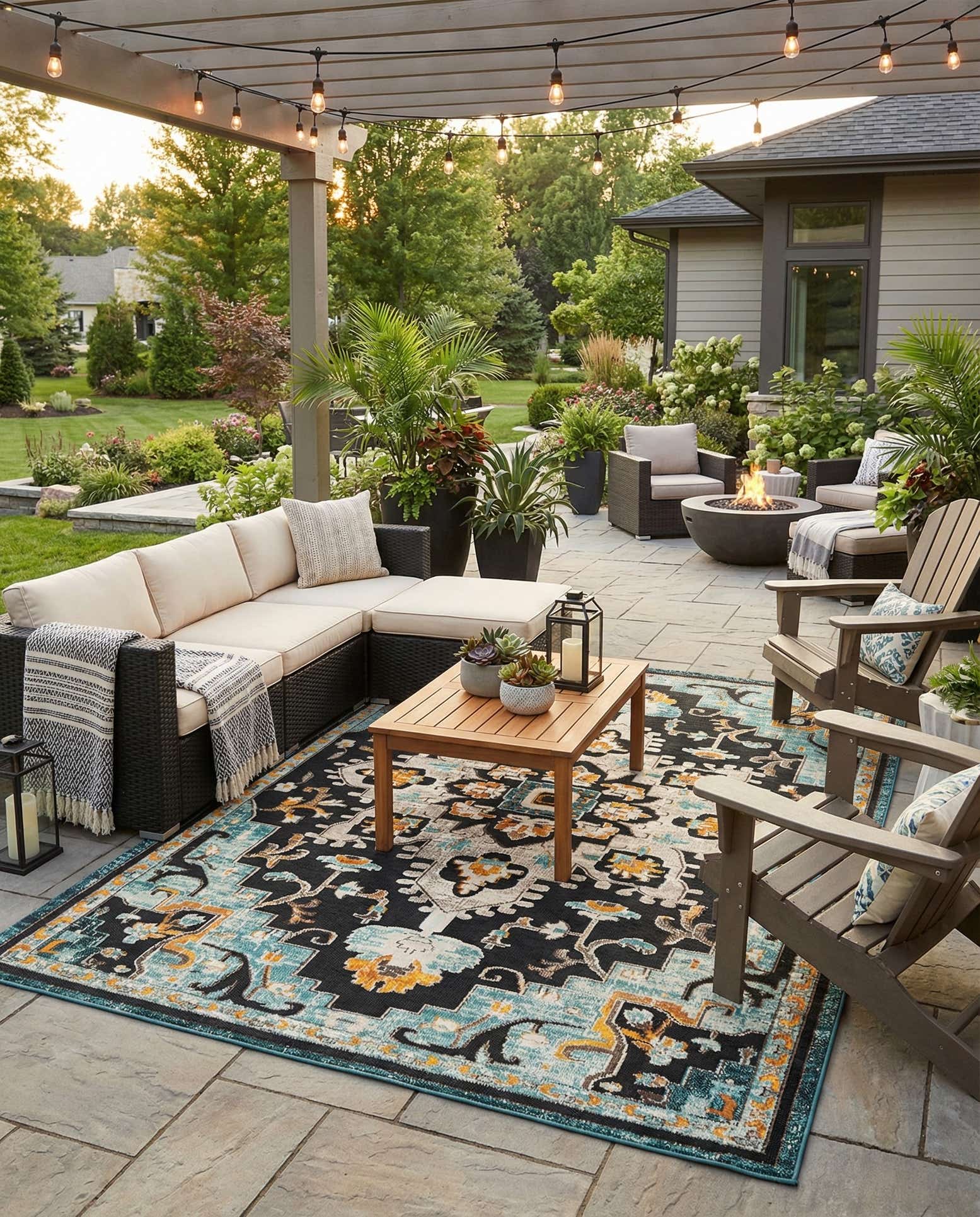9' x 12' Easy-Clean Casablanca Indoor / Outdoor Rug