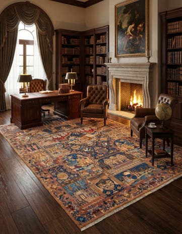 9' 9 x 12' 10 Hand Knotted Kashmar Persian Wool Rug
