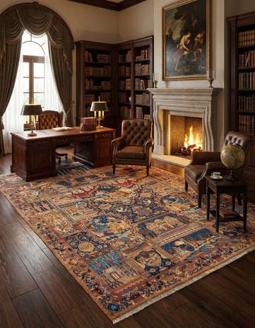 9' 9 x 12' 10 Hand Knotted Kashmar Persian Wool Rug
