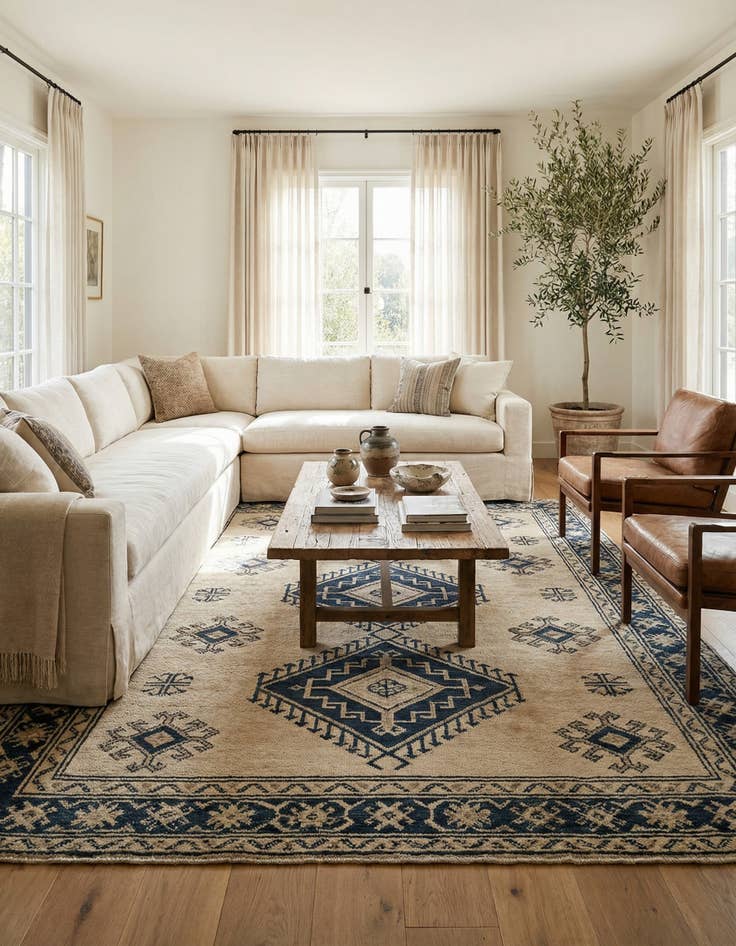 Detail image of 8' x 10' 4  Hand Knotted Darya Wool Rug