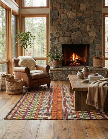 5' 2 x 5' 9 Jajim Square Rug
