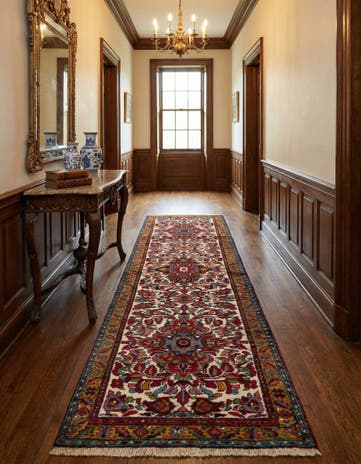 3' 4 x 10' 8 Hand Knotted Farahan Persian Wool Runner Rug