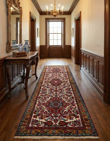 3' 4 x 10' 8 Hand Knotted Farahan Persian Wool Runner Rug