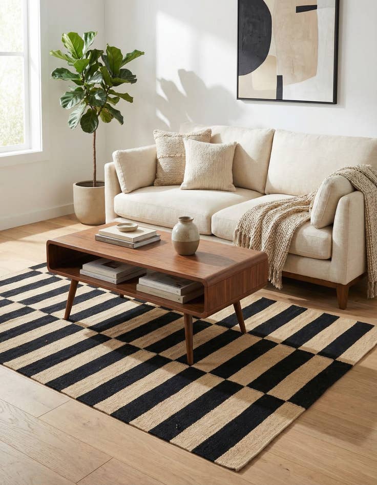 Detail image of 2' 8 x 4'  Hand Woven Kilim Modern Wool Rug