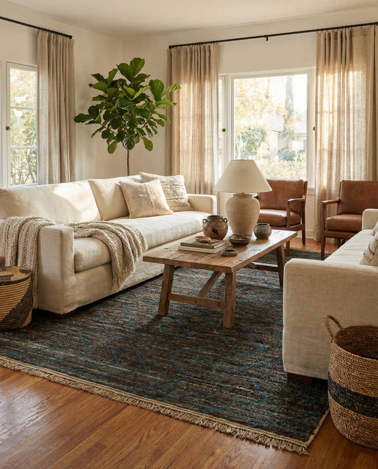 Detail image of 8' 5 x 10' 9 Hand Knotted Moroccan Wool Rug