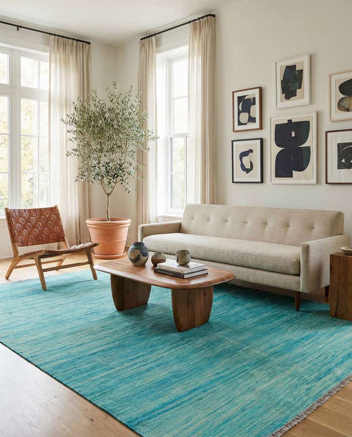 5' 5 x 8' Hand Woven Kilim Modern Wool Rug