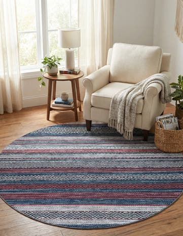 6' x 6' Washable Yara Round Rug