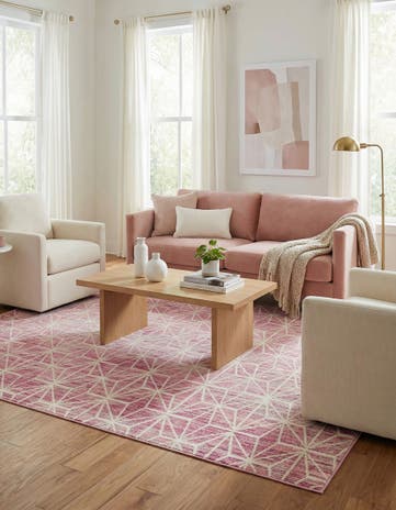 Jill Zarin Pink Uptown Fifth Avenue Square Rug