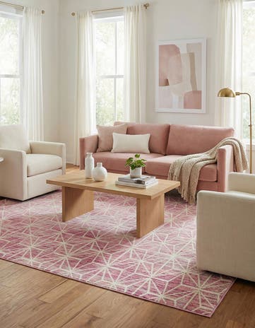 Jill Zarin Pink Uptown Fifth Avenue Square Rug