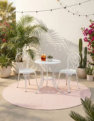 7' 10 x 7' 10 Easy-Clean Jill Zarin Palm Springs Indoor / Outdoor Round Rug