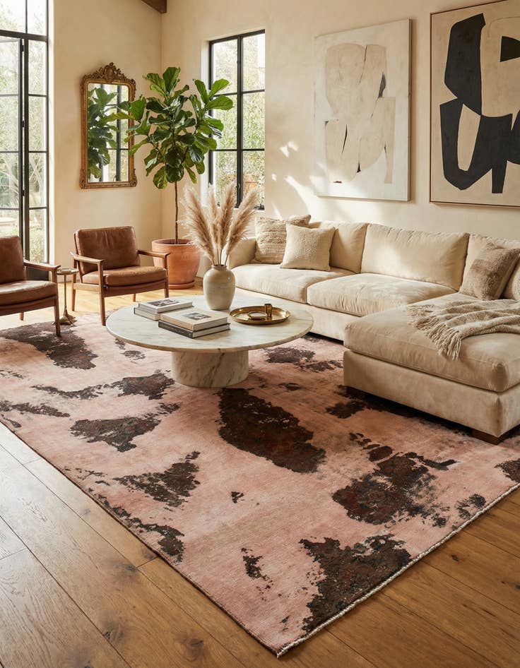 Detail image of 8' 4 x 12'  Hand Knotted Ultra Vintage Persian Wool Rug