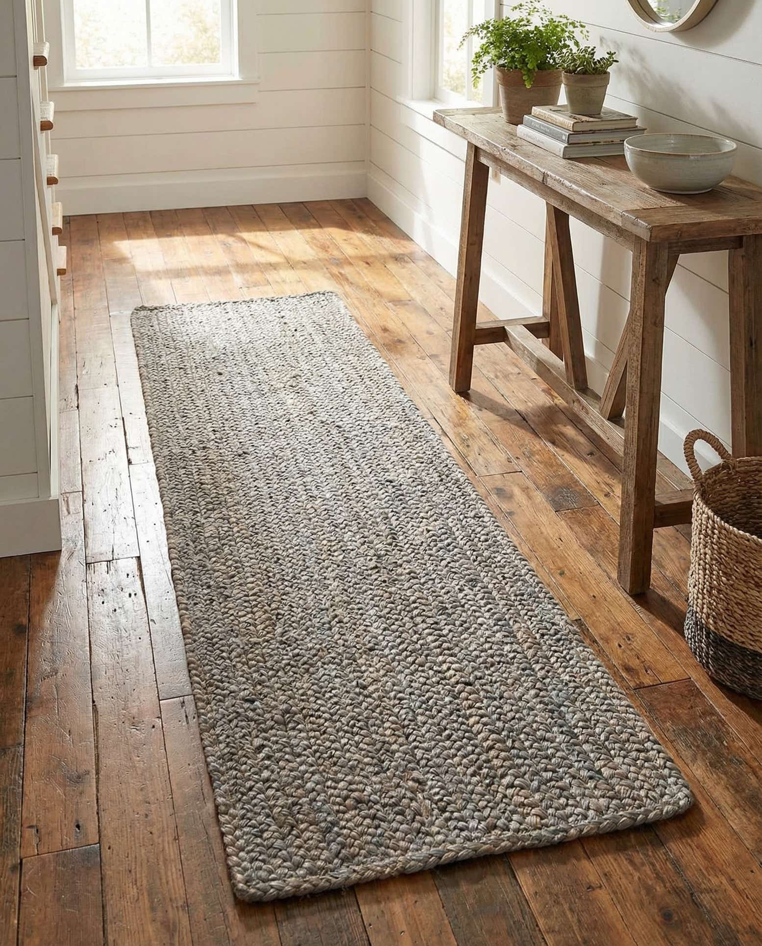 1' 2 x 6' 1 Handmade Braided Jute Table Runner Rug