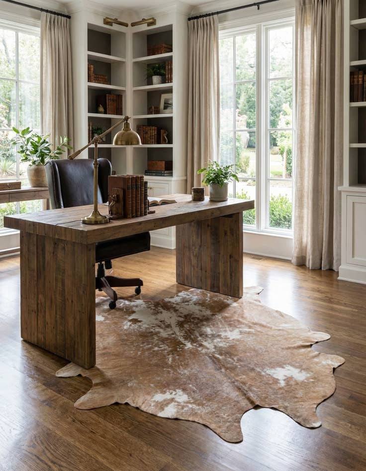 Detail image of 5' 5 x 6' 4 Cowhide Leather Rug