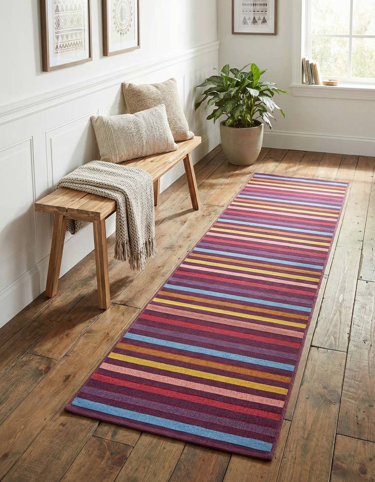 Detail image of 2' x 8' Easy-Clean Ribbon Indoor / Outdoor Runner Rug
