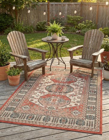 4' x 6' Easy-Clean Traditional Indoor / Outdoor Rug