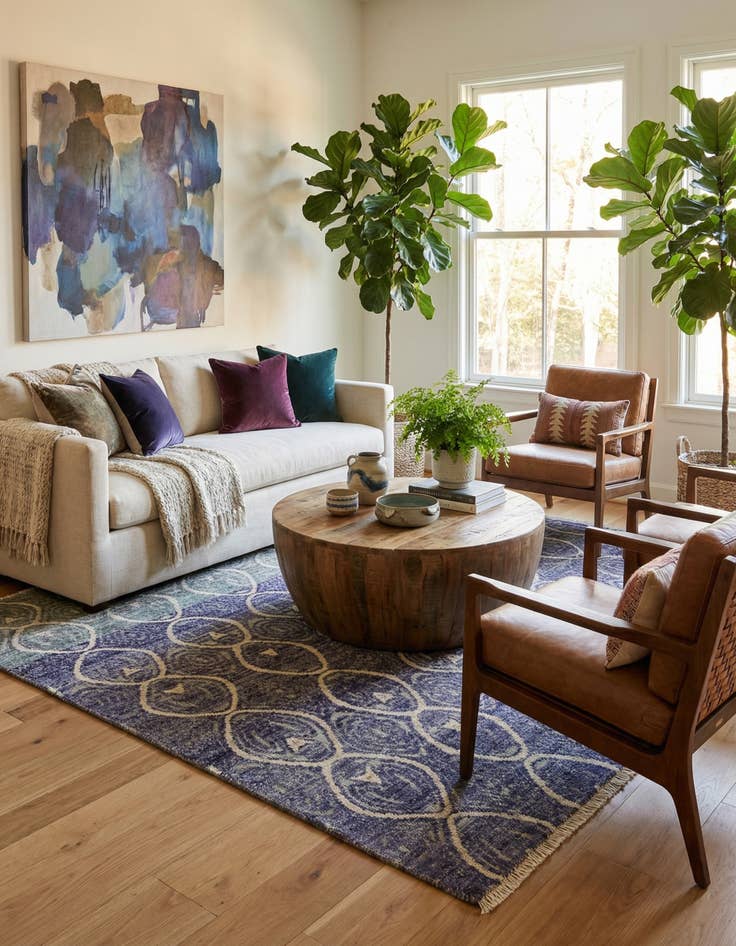 Detail image of 5' 8 x 6' 5  Hand Knotted Darya Wool Rug