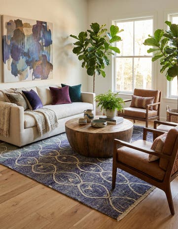 5' 8 x 6' 5 Hand Knotted Darya Wool Rug