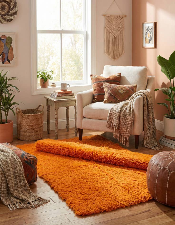 Detail image of 2' 1 x 3' 8  Hand Knotted Moroccan Wool Rug