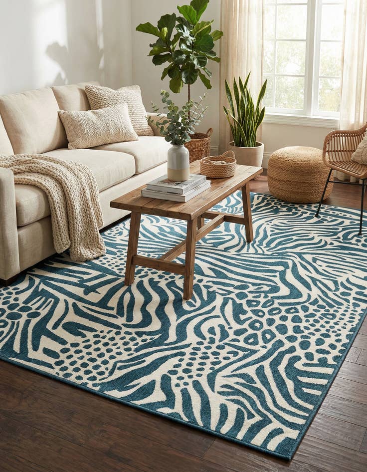 Detail image of 6' x 9'  Washable Safari Indoor / Outdoor Rug