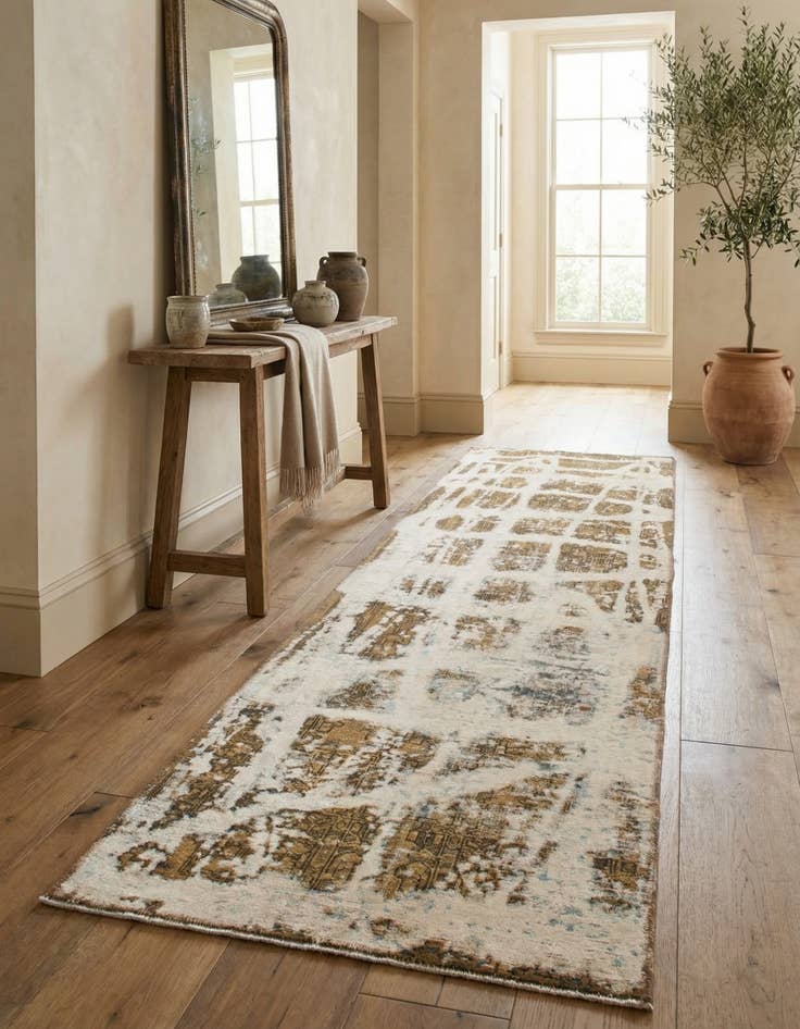 Detail image of 3' 7 x 9' 4  Hand Knotted Ultra Vintage Persian Wool Runner Rug