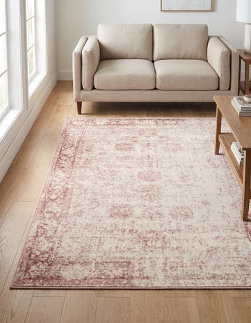 Rose Pink and Ivory Monte Carlo Rug