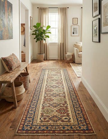 2' 9 x 9' 3 Hand Knotted Kazak Runner Rug