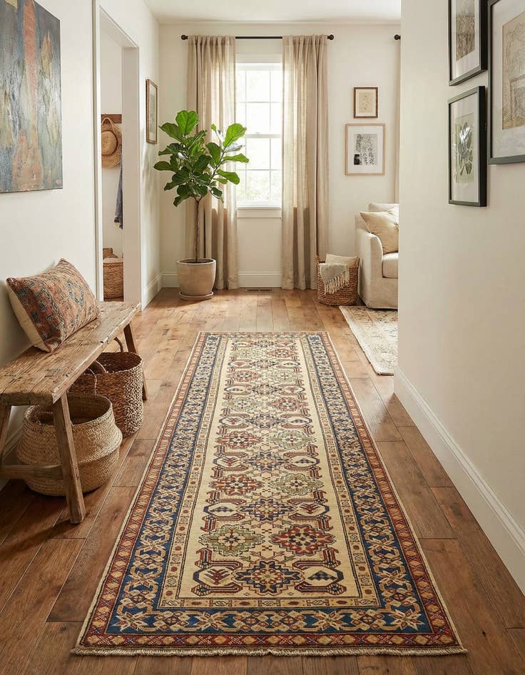 Detail image of 2' 9 x 9' 3 Hand Knotted Kazak Runner Rug