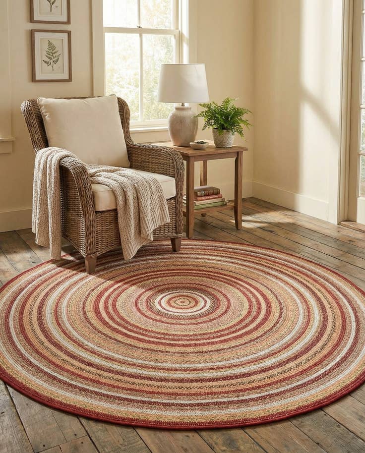 Detail image of 6' x 6' Easy-Clean Baja Indoor / Outdoor Round Rug