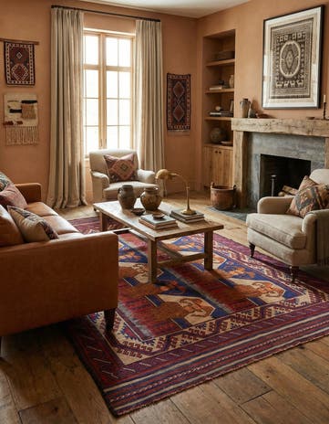 6' 3 x 9' 6 Hand Woven Sumak Wool Rug