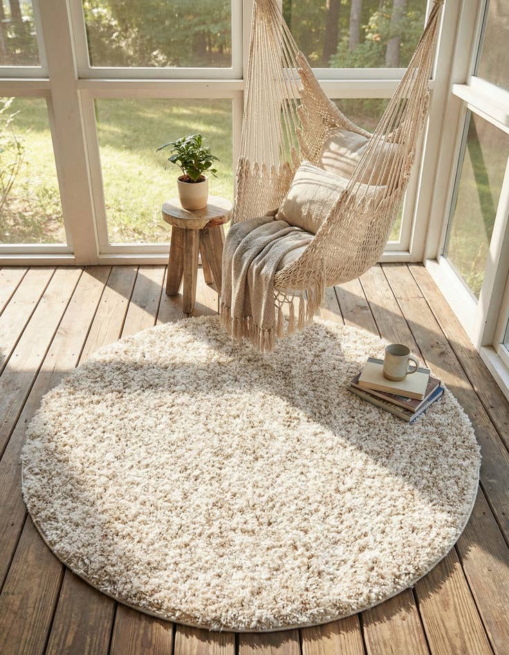 Detail image of  3' 3 x 3' 3 Athena Shag Round Rug