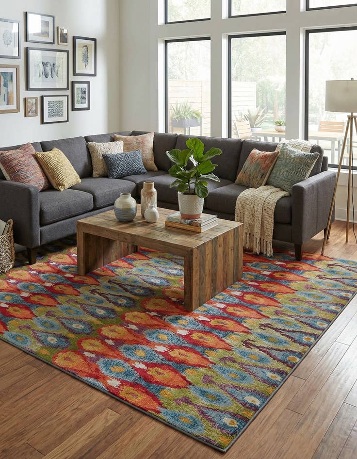 Detail image of 10' x 12' 2 Easy-Clean Modern Indoor / Outdoor Rug