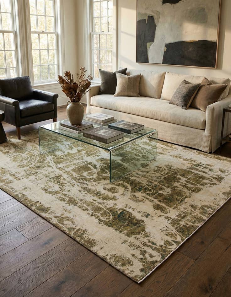 Detail image of 8' 8 x 12'  Hand Knotted Ultra Vintage Persian Wool Rug