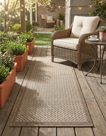 2' x 5' Easy-Clean Border Indoor / Outdoor Runner Rug