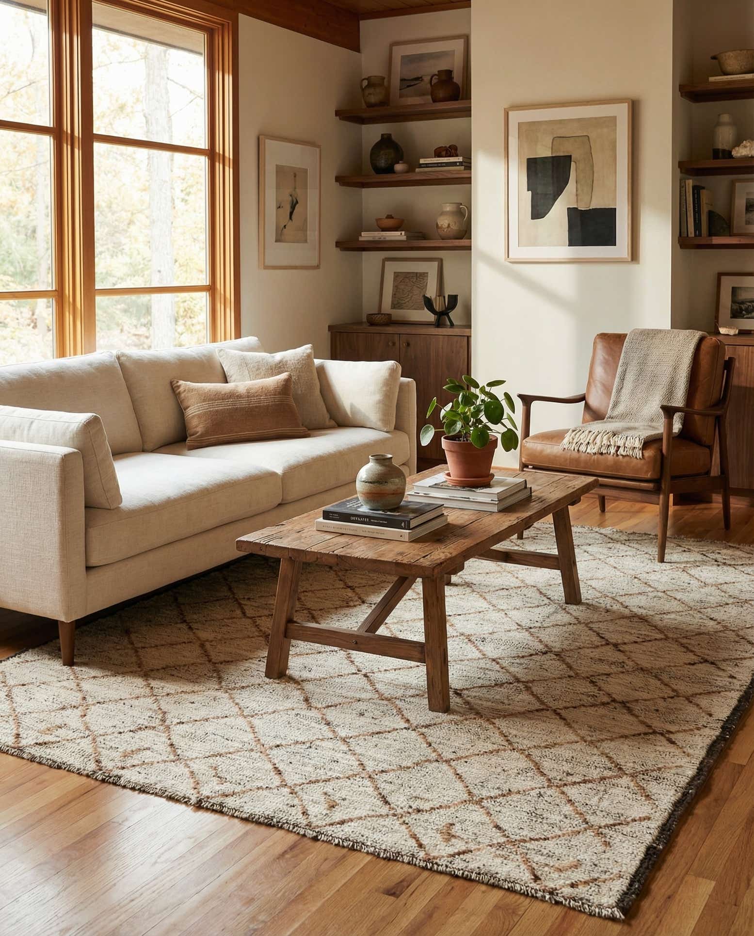 5' 2 x 6' 10 Hand Knotted Moroccan Wool Rug