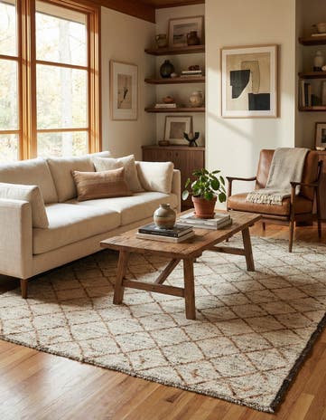 5' 2 x 6' 10 Hand Knotted Moroccan Wool Rug