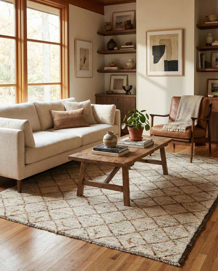 5' 2 x 6' 10 Hand Knotted Moroccan Wool Rug