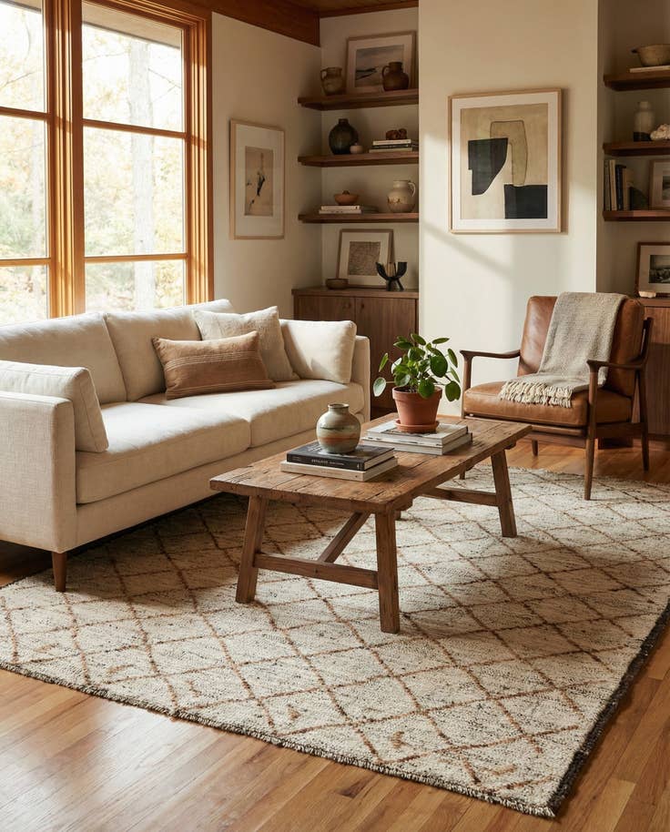 Detail image of 5' 2 x 6' 10 Hand Knotted Moroccan Wool Rug