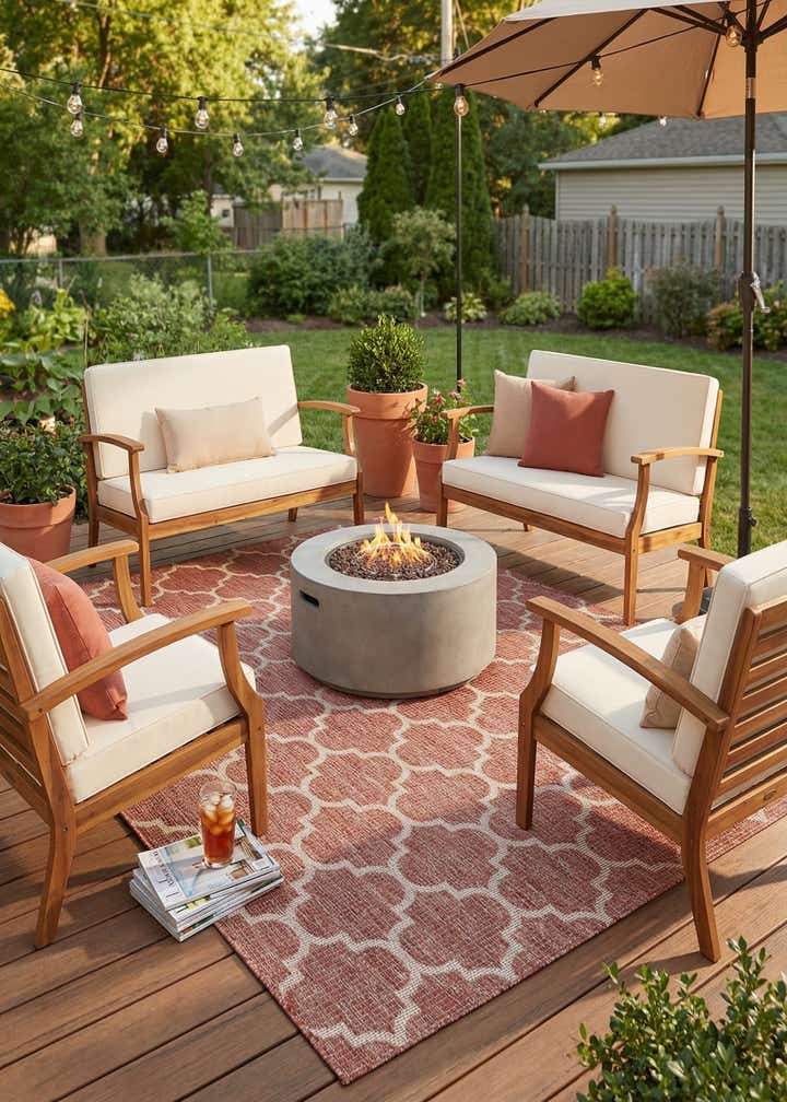 6' x 9' Easy-Clean Trellis Indoor / Outdoor Rug