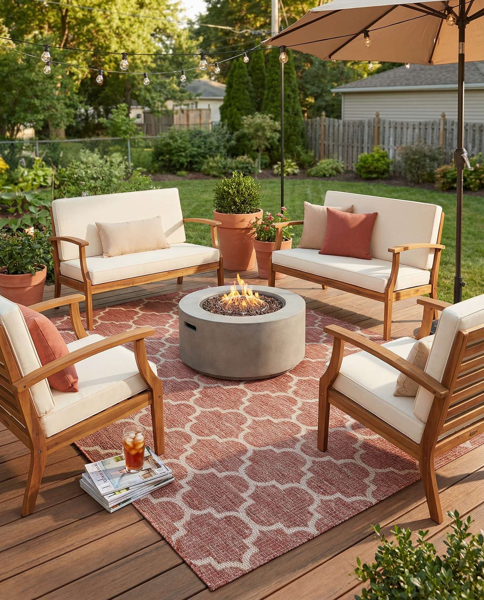 6' x 9' Easy-Clean Trellis Indoor / Outdoor Rug