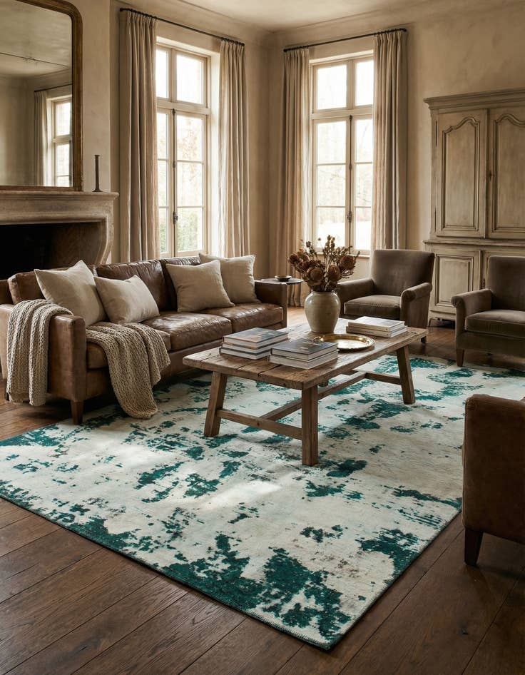 Detail image of 5' 10 x 8' 10  Hand Knotted Ultra Vintage Persian Wool Rug