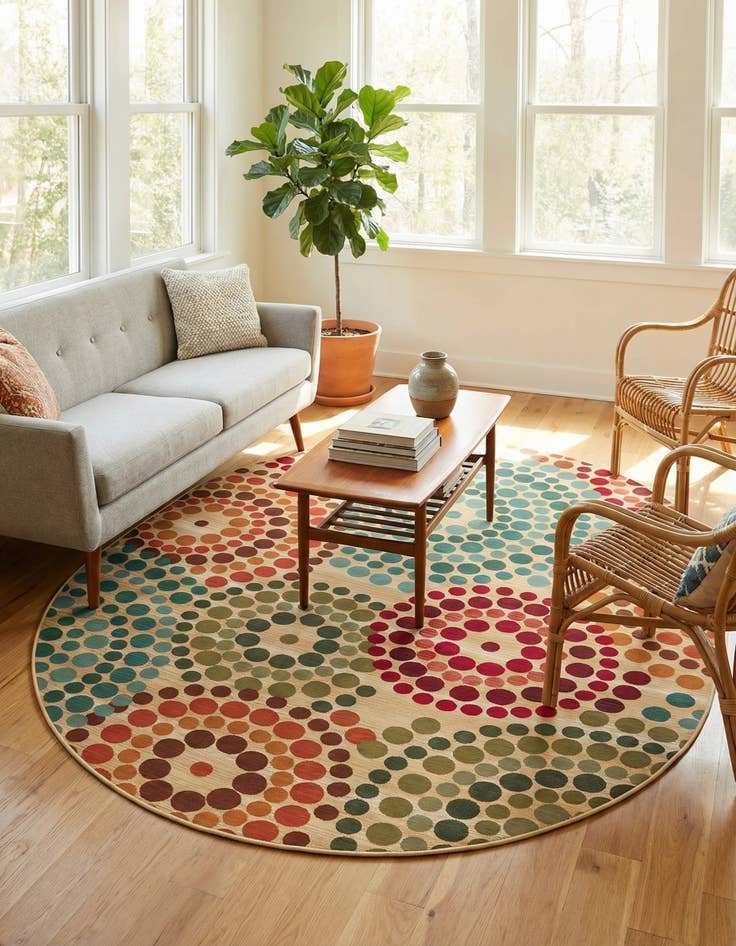 Detail image of 7' 10 x 10'  Washable Modern Indoor / Outdoor Oval Rug