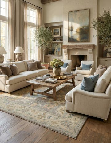 7' 11 x 10' Hand Knotted Oushak Rug
