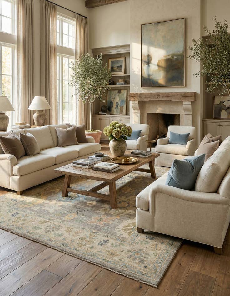 Detail image of 7' 11 x 10'  Hand Knotted Oushak Rug