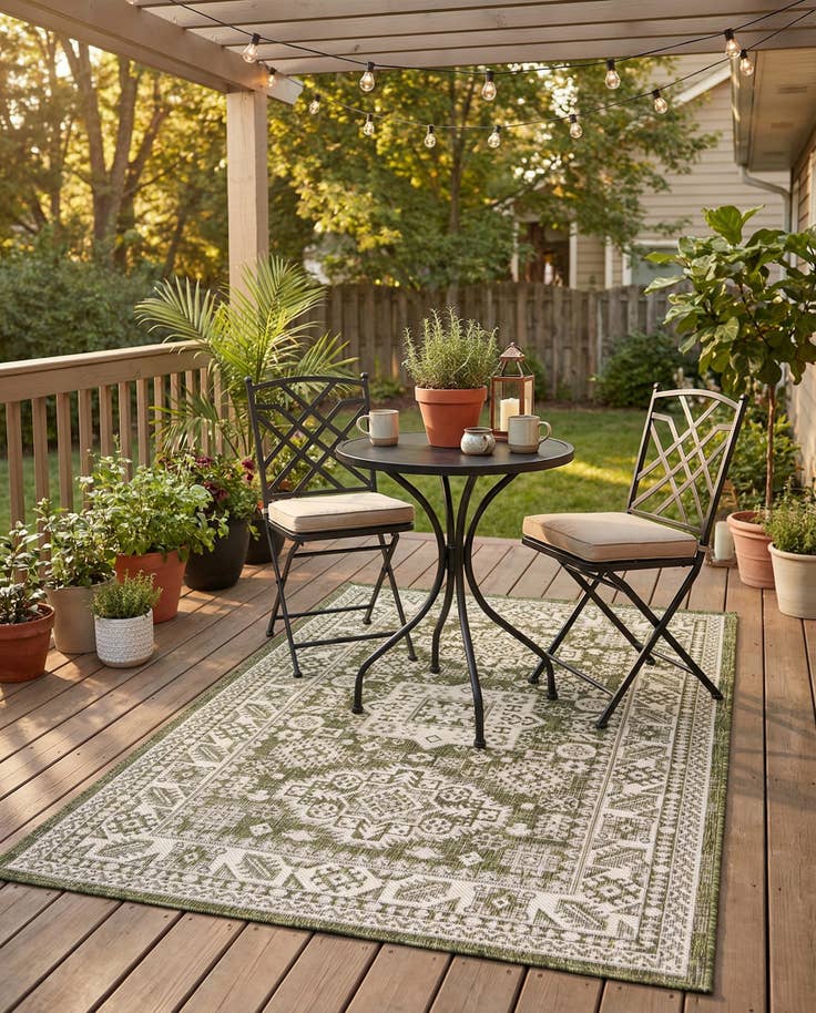 Detail image of 3' x 5' 3 Easy-Clean Aztec Indoor / Outdoor Rug