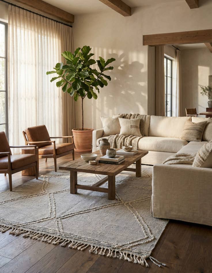 Detail image of 6' 4 x 9' 8  Hand Knotted Moroccan Wool Rug