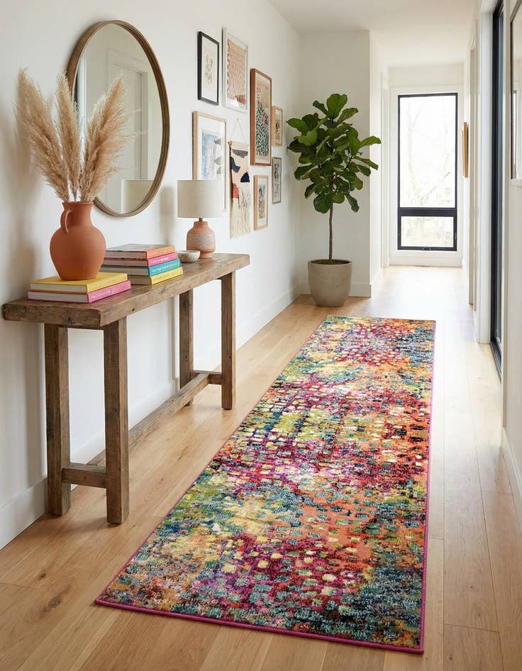 Detail image of 2' 7 x 10'  Washable Barcelona Runner Rug