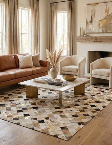 5' 1 x 8' Cowhide - Patchwork Rug