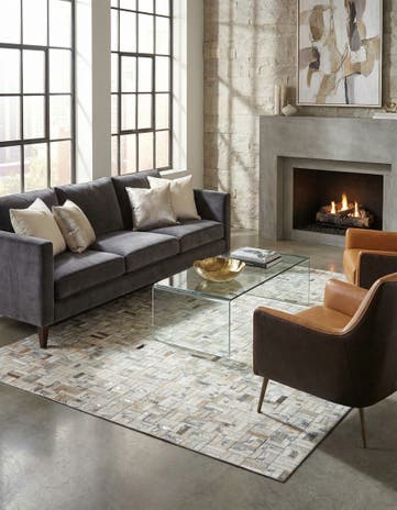 4' 11 x 8' 1 Cowhide Stocks Rug